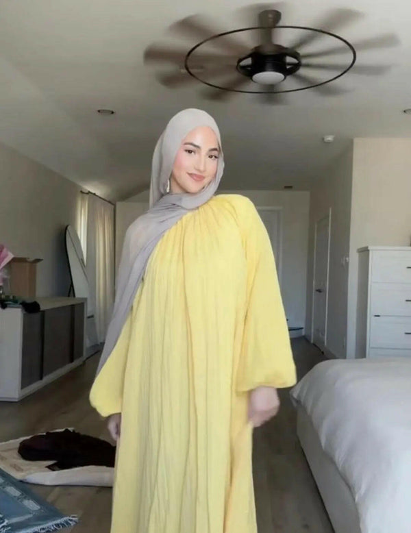 YELLOW ELEGANCE ABAYA ONLINE