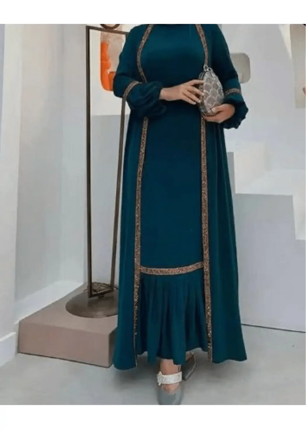 TEAL GOLD ABAYA ONLINE