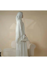 4pc open front Elegant white Abaya dress with diamond sparkles perfect for all occasions Nikkah abaya inspo and glamorous Arabian Dubai dress