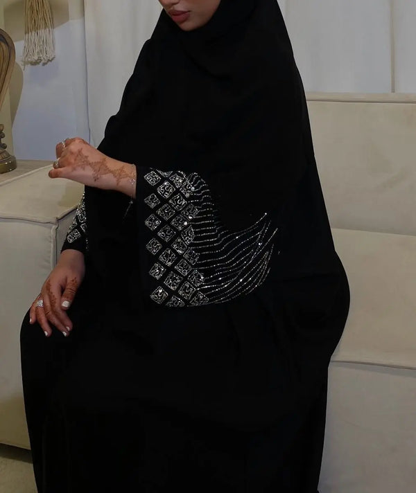 Zorah- Luxury Black Sparkly Abaya – Where Modesty Meets Glamour ABAYA ONLINE