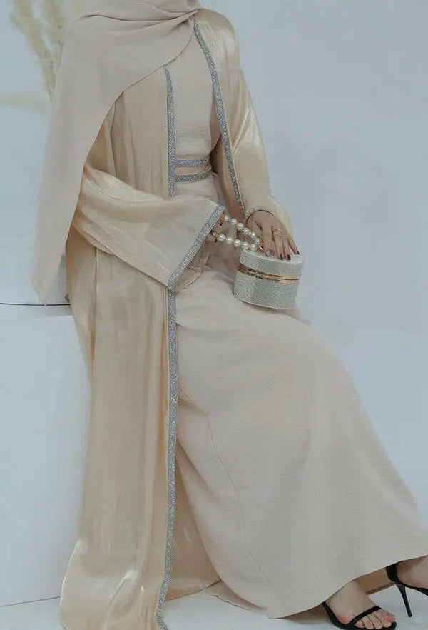 BEIGE KIMONO ABAYA ONLINE