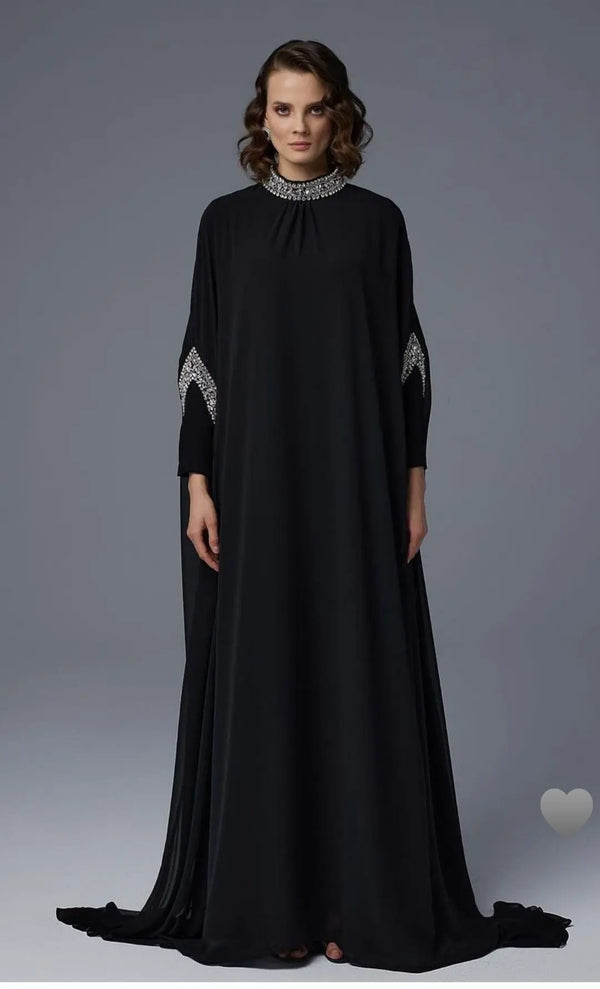 Black Sparkling Loose Abaya | Elegant Modest Evening Wear