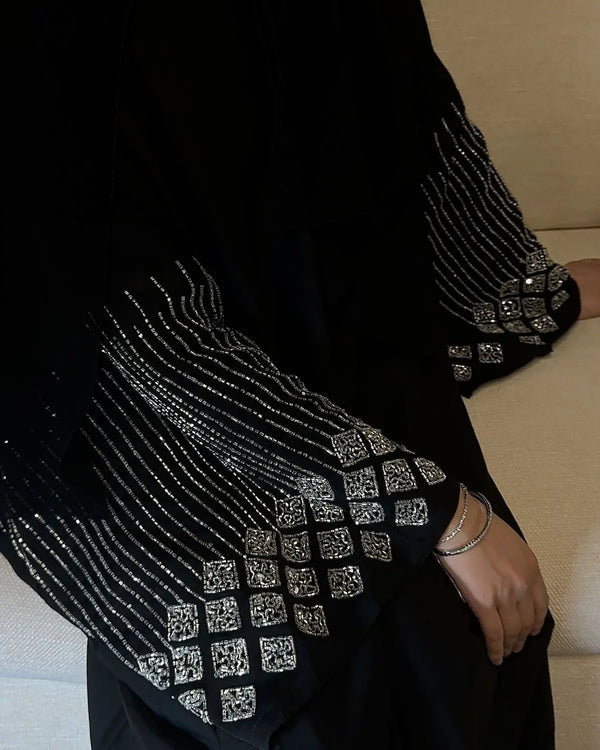 Zorah- Luxury Black Sparkly Abaya – Where Modesty Meets Glamour ABAYA ONLINE