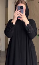 Black Abaya Sparkly Sleeve Detailing