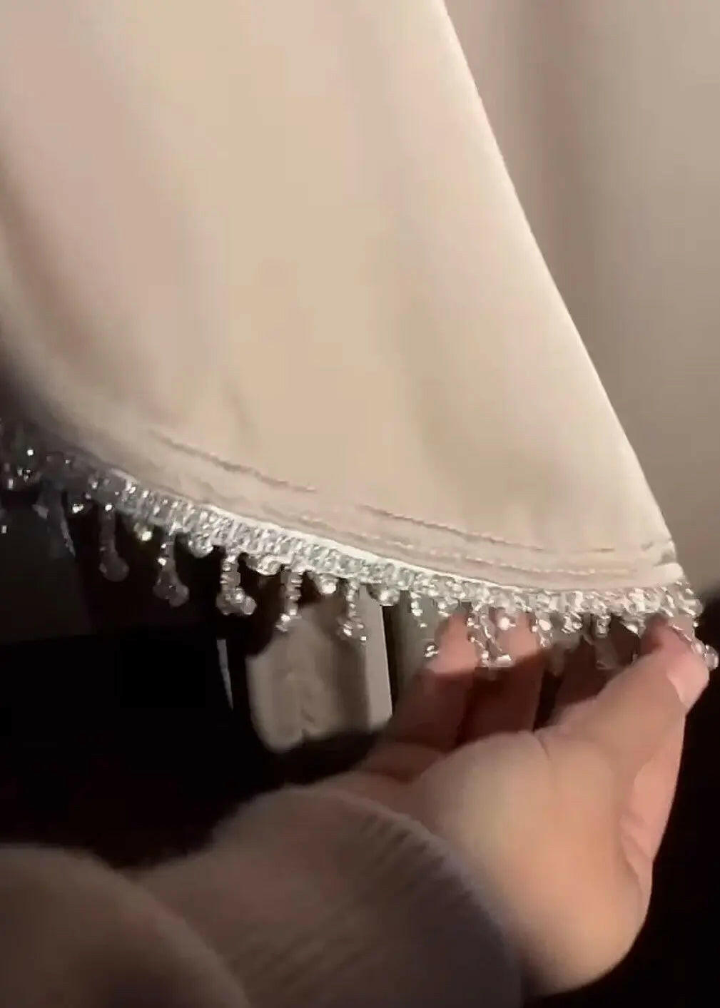 BEIGE DIAMOND ABAYA ONLINE