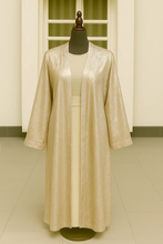 BEIGE ELEGANCE SILK ABAYA & HIJAB SET DUBAI - ABAYA ONLINE