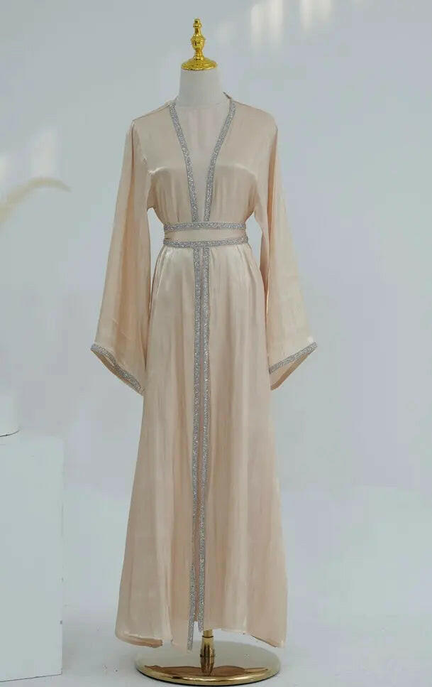 BEIGE KIMONO ABAYA ONLINE