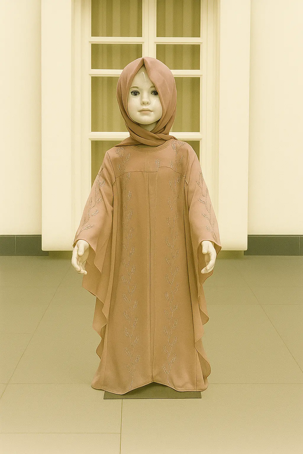 COFFEE BROWN KIDS GIRLS ABAYA & HIJAB SET ABAYA ONLINE
