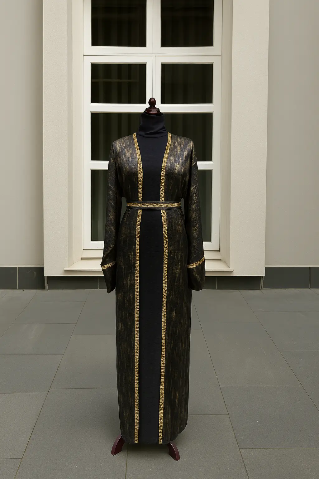 BLACK & GOLD ABAYA & HIJAB SET ABAYA ONLINE