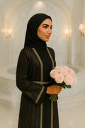 BLACK & GOLD ABAYA & HIJAB SET