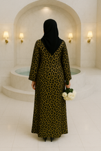 BLACK & GOLD LEOPARD ABAYA & HIJAB SET DUBAI