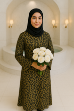 BLACK & GOLD LEOPARD ABAYA & HIJAB SET DUBAI