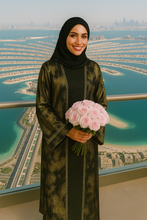 BLACK & GOLD VELVET ABAYA & HIJAB SET