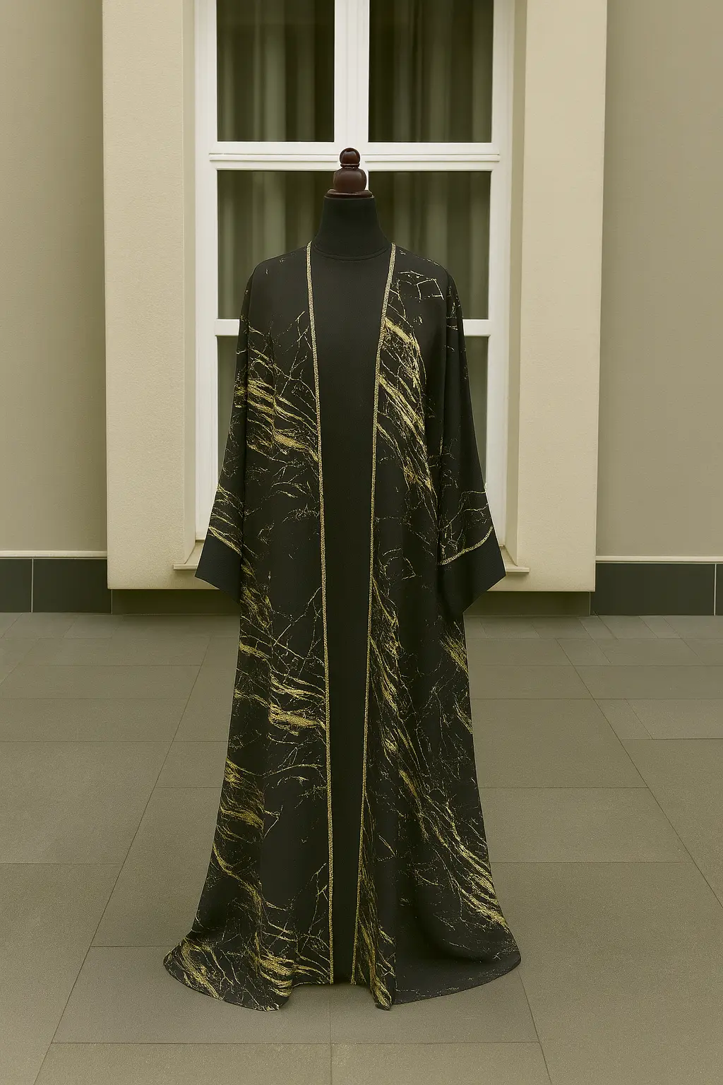 BLACK MARBLE ABAYA & HIJAB SET - ABAYA ONLINE