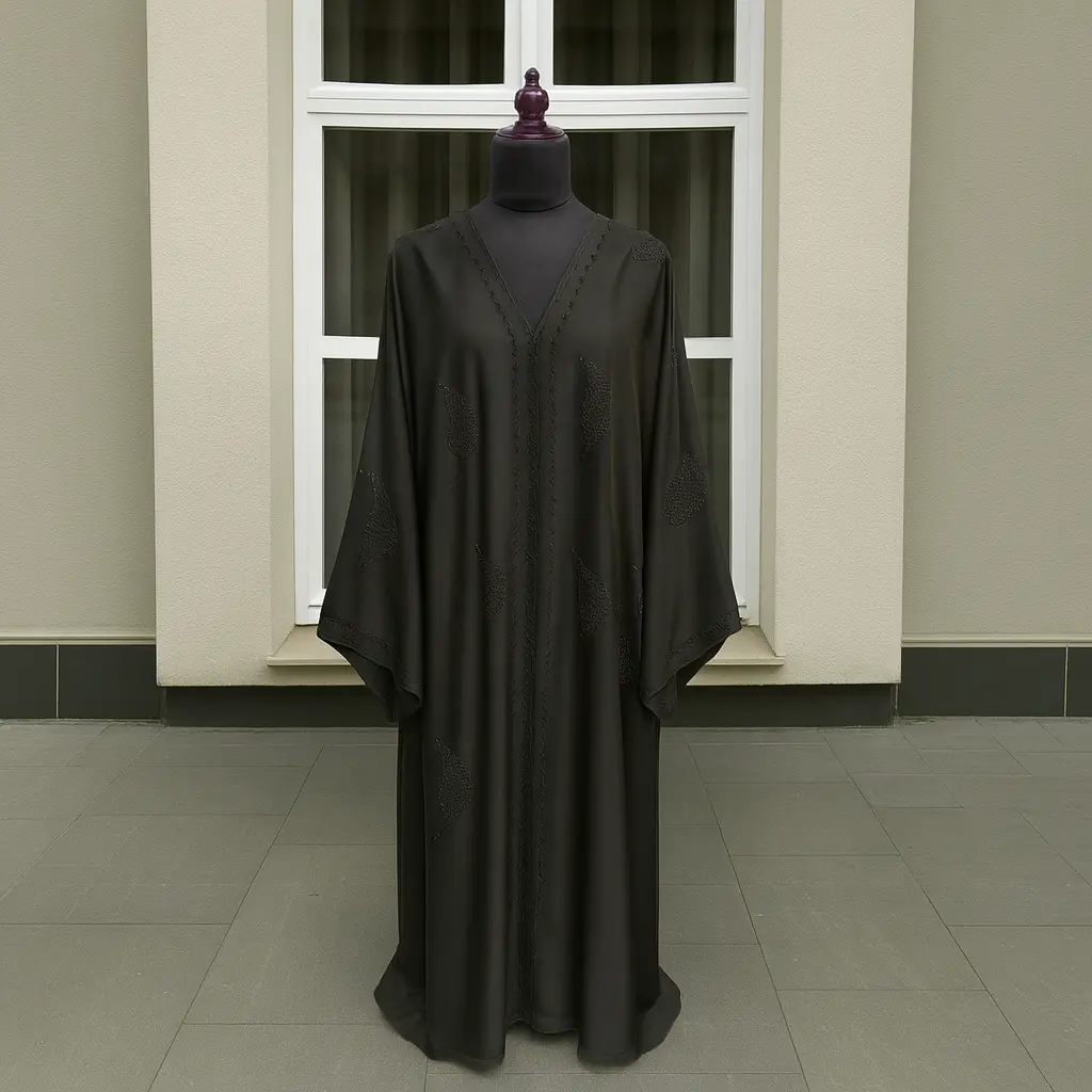 BLACK SILK BUTTERFLY ABAYA & HIJAB SET ABAYA ONLINE