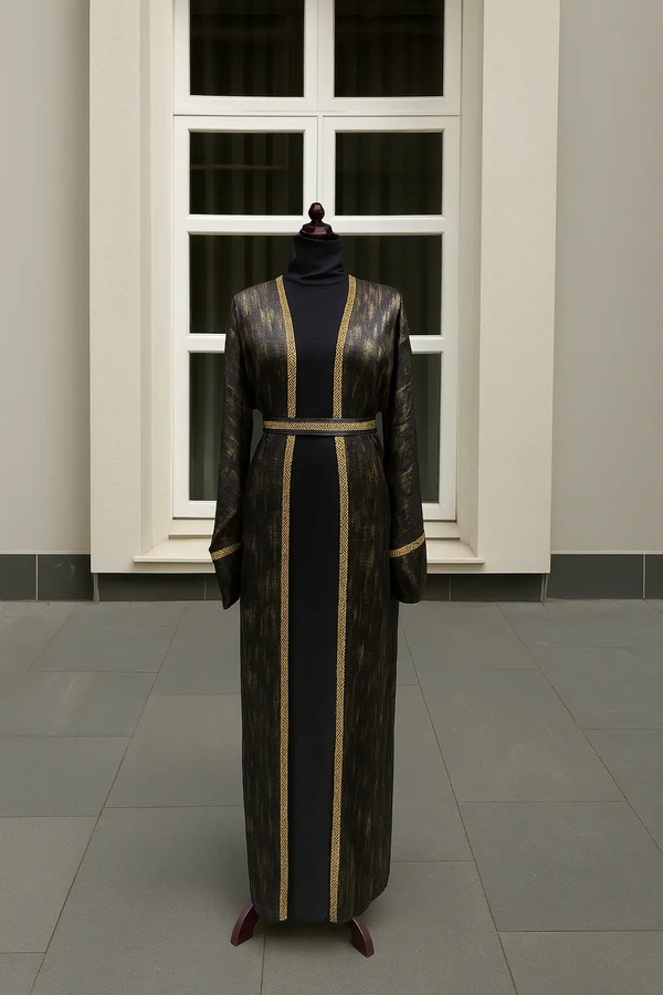 BLACK & GOLD ABAYA & HIJAB SET ABAYA ONLINE
