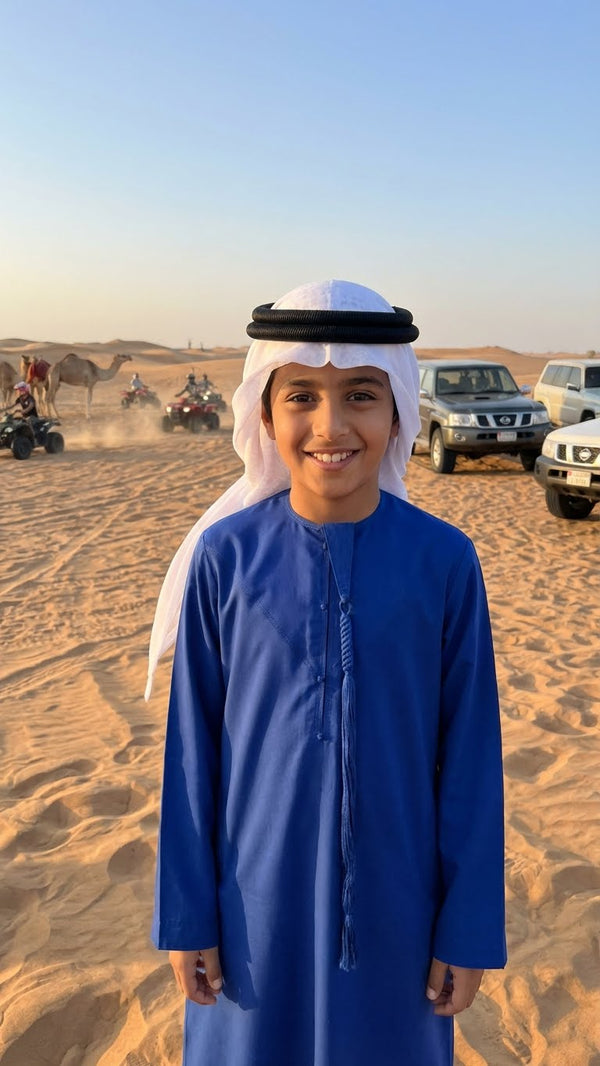 BOY'S ROYAL BLUE EMIRATI KANDURA THOBE