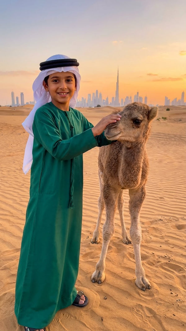 BOYS EMERALD GREEN EMIRATI KANDURA THOBE