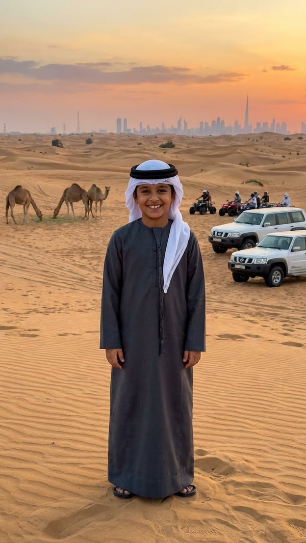 BOYS GRAY EMIRATI KANDURA THOBE