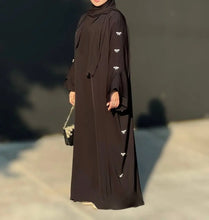 Brown Abaya – Luxe Shine, Modest Silhouette With Hijab -A seasonal staple in soft brown. ABAYA ONLINE