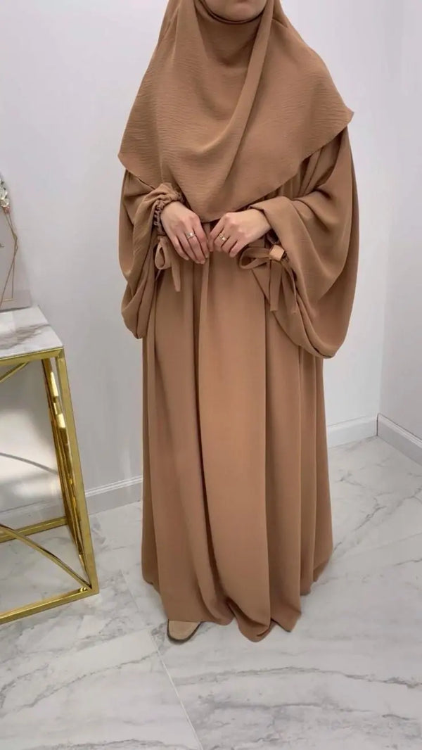 Classic Brown Abaya with Matching Khimar – Modest Elegance ABAYA ONLINE