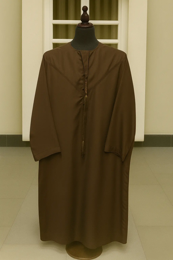 DARK BROWN THOBE EMIRATI KANDURA ABAYA ONLINE