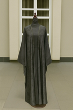CHARCOAL DARK GRAY BUTTERFLY ABAYA & HIJAB SET - ABAYA ONLINE