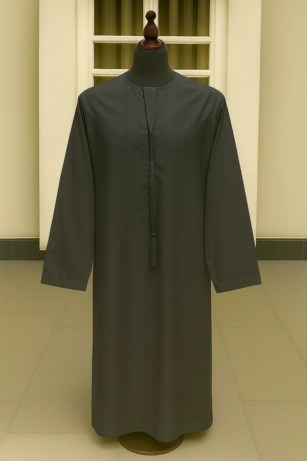 CHARCOAL GRAY THOBE EMIRATI KANDURA ABAYA ONLINE