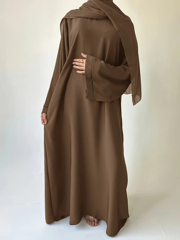 Classic Brown Abaya With Hijab | Modest Everyday Wear |Abaya-online.com ABAYA ONLINE
