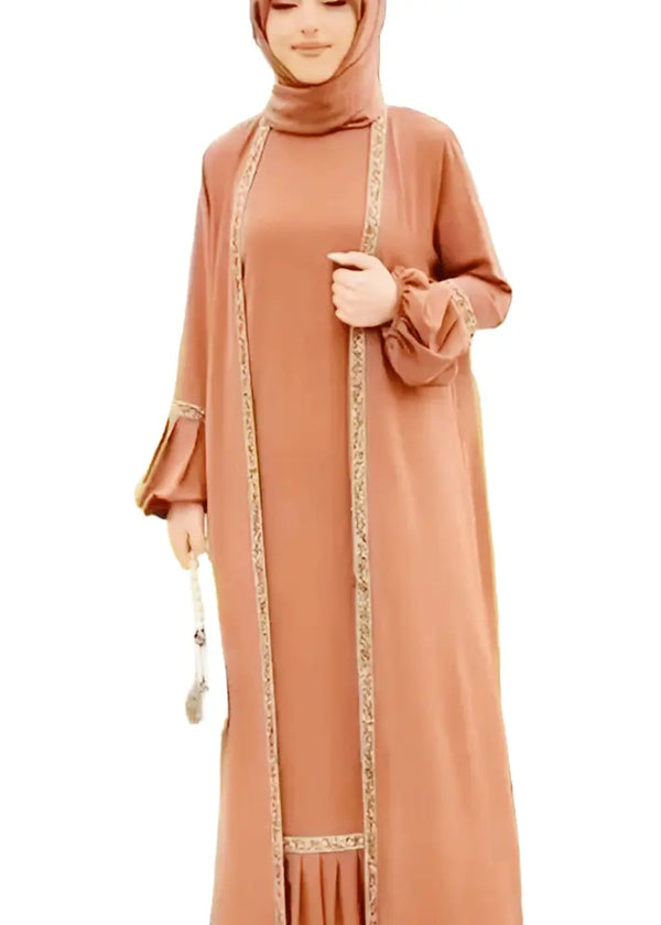 BROWN EMBROIDED ABAYA ONLINE
