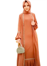 BROWN EMBROIDED ABAYA ONLINE