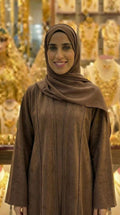 COTTON LINEN MOCHA ABAYA & HIJAB SET DUBAI