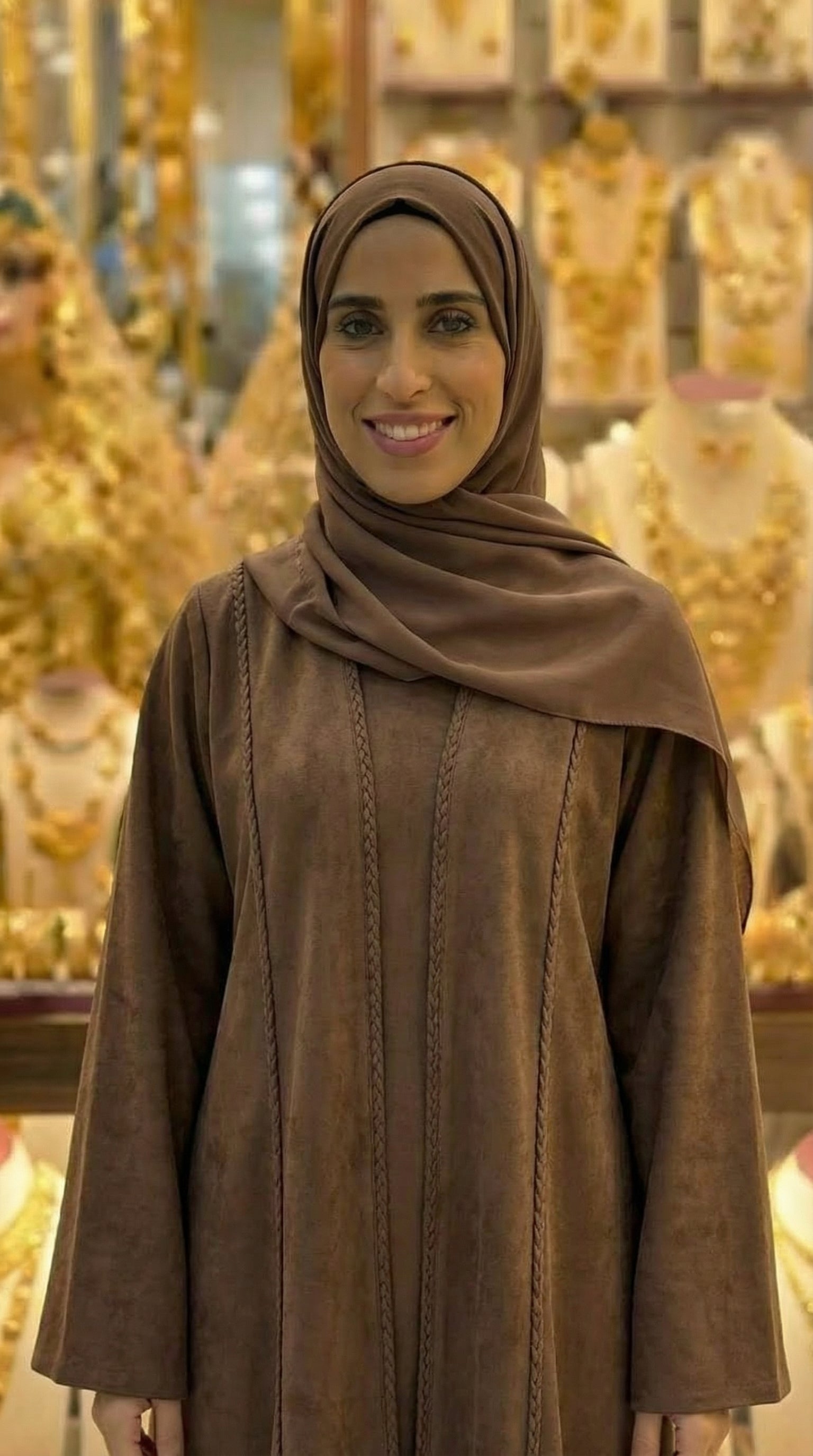 Olivgrünes 4-teiliges Abaya aus Seidensatin mit offener Vorderseite und Kleid, Kimono + Gürtel + Hijab, Schleier für Damen, arabische Frauen