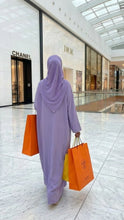 LAVENDER SILK ABAYA & HIJAB SET - MADE IN DUBAI