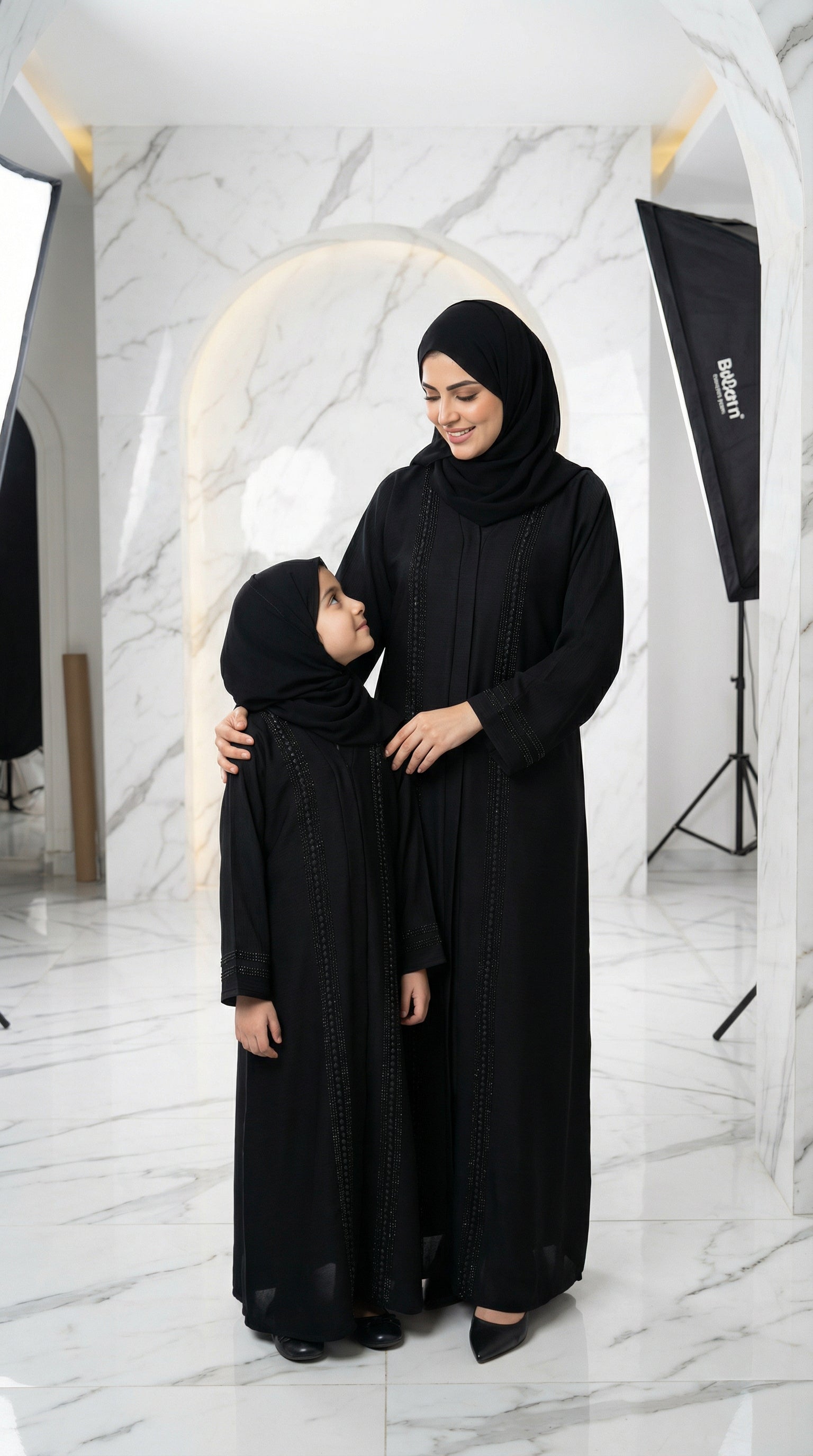 Classic Black matching Abaya sets mother + daughter