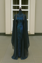 DARK BLUE VELVET ABAYA & HIJAB SET ABAYA ONLINE