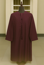 DARK RED THOBE EMIRATI KANDURA ABAYA ONLINE