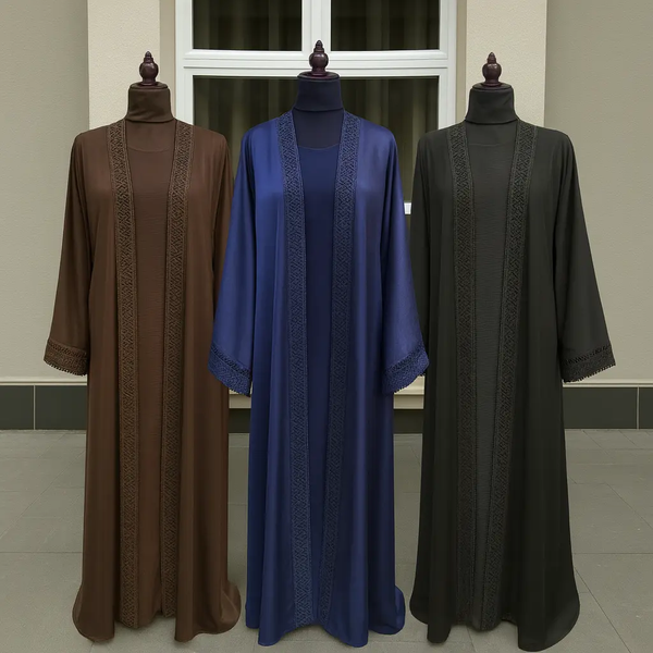 ELEGANT SILK ABAYA & HIJAB SET DUBAI - ABAYA ONLINE