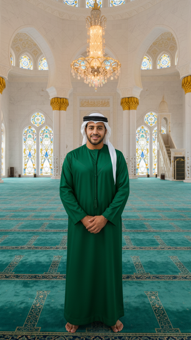 EMERALD GREEN THOBE EMIRATI KANDURA