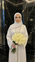 ENDLESS NOOR WHITE BRIDAL ABAYA HIJAB SET