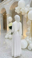 WHITE DUBAI ISLAMIC BRIDAL DRESS & HIJAB