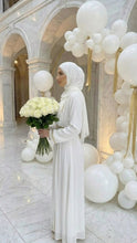 WHITE DUBAI ISLAMIC BRIDAL DRESS & HIJAB