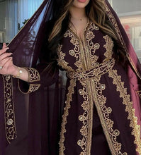 GOLD BURGUNDY ABAYA ONLINE