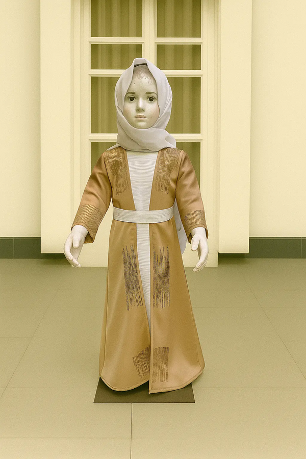 BEIGE KIDS GIRLS ABAYA & HIJAB SET ABAYA ONLINE