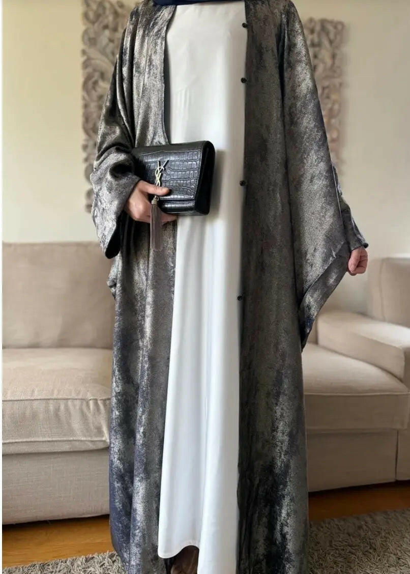 GRAY VELVET ABAYA ONLINE