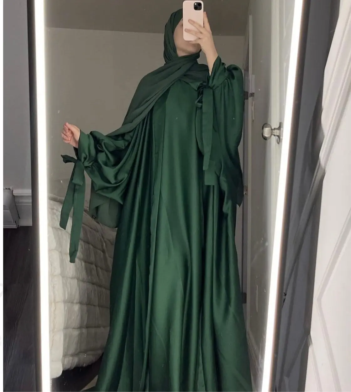 GREEN BOWTIE ABAYA ONLINE