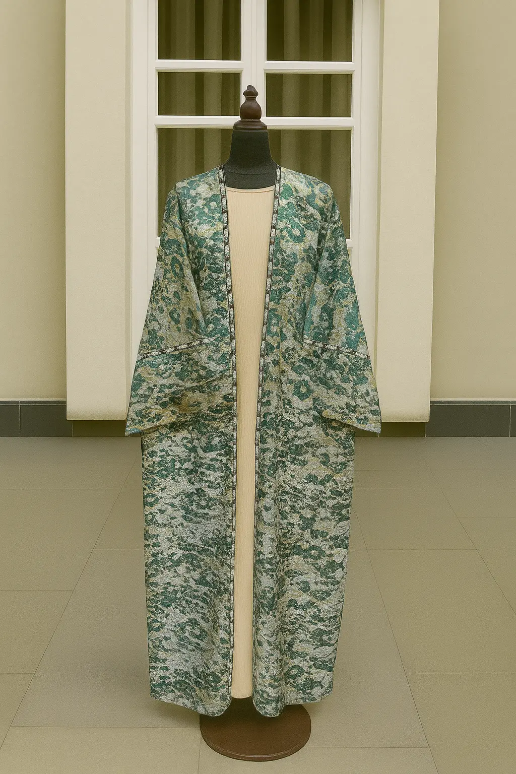 GREEN FLORAL ABAYA & HIJAB SET - ABAYA ONLINE