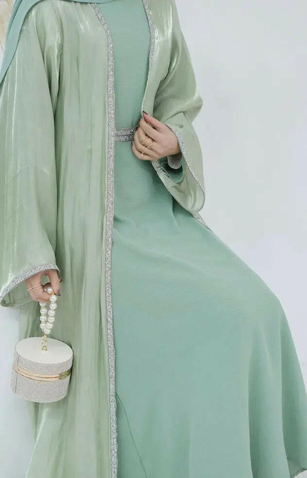 GREEN PASTEL ABAYA ONLINE