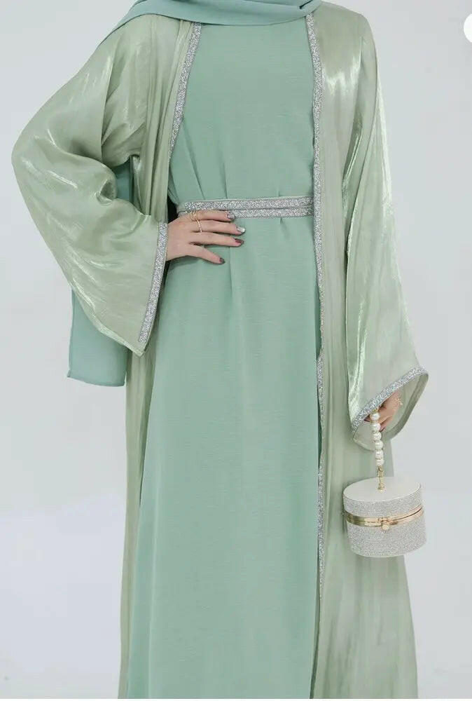 GREEN PASTEL ABAYA ONLINE