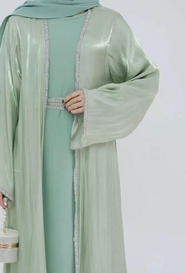GREEN PASTEL ABAYA ONLINE